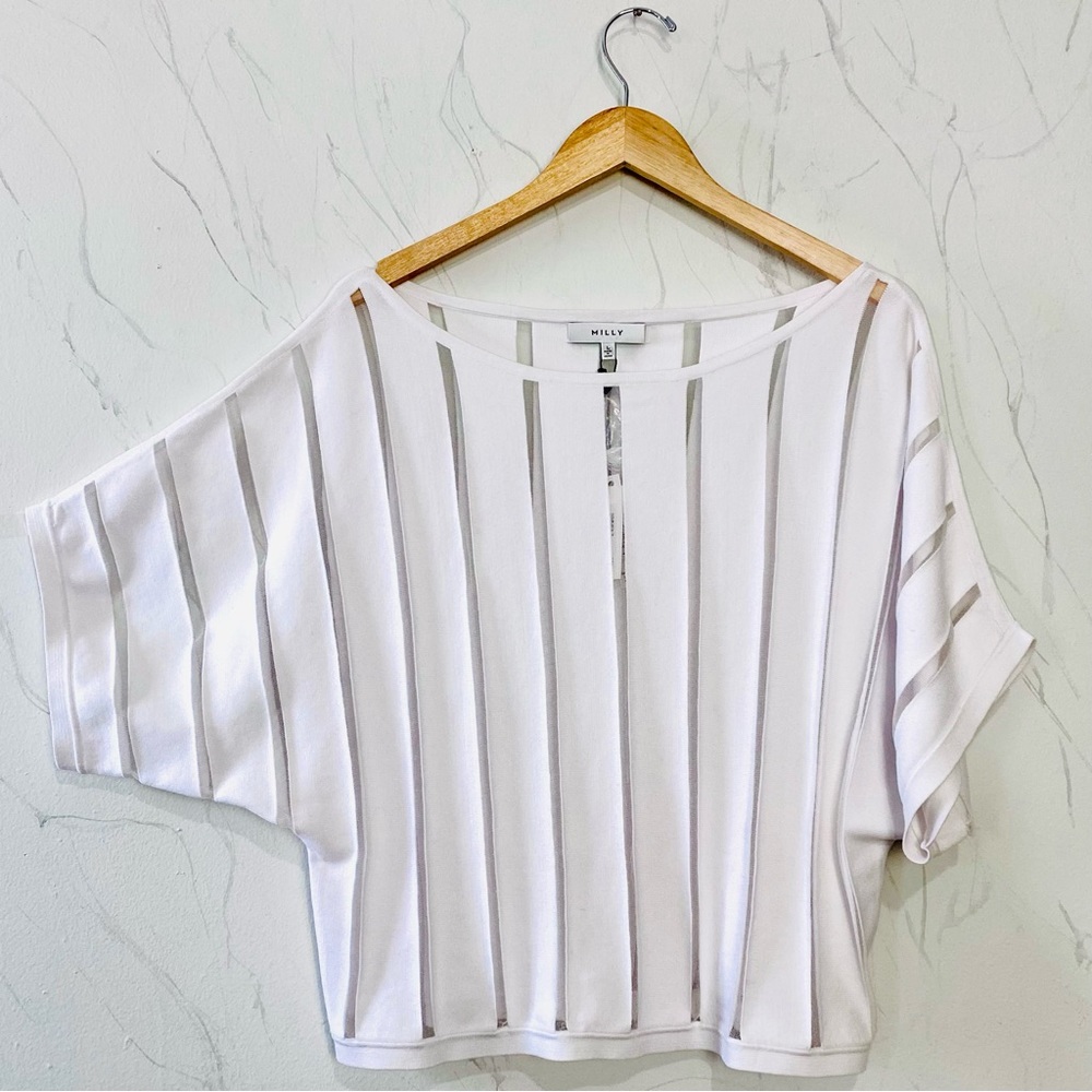 NWT Milly Ilusion Stripe Vertical Pullover Sweater